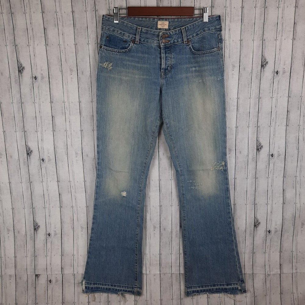 Abercrombie & Fitch Button Fly Flare Jeans Women's 6 32x33 Made in USA